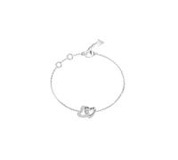 GUESS Beloved 15mm Heart Links Bracelet Rhodium silver-coloured