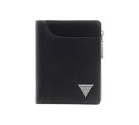 GUESS Berna Leather Wallet, Black, 8 x 10 x 3 cm, with 7 Compartments for Cards, Coin Purse with Zip, RFID Safe