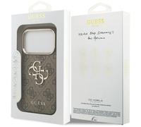 CG MOBILE Guess 4G Large 4G Classic Logo Case for iPhone 17 Pro (Brown/Gold)