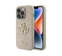 Guess Glitter Script Big 4G Case for iphone 15 Pro Max 6.7" Gold - GUHCP15XHG4SGD