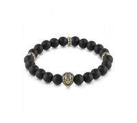 GUESS Black Beads And 12mm Lion Bracelet