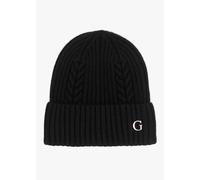 GUESS Black Knitted G Logo Beanie Hat Size: L, Colour: Black Fabric