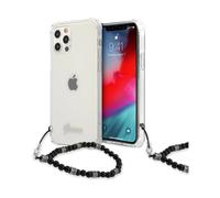 Guess Black Pearl Strap Case, Transparent - iPhone 12 / 12 Pro