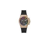 Guess Black Silicon Multifunction Watch, Black, One Size, Modern