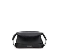 GUESS Black Synthetic Leather Toiletry Bag, Elegant Design, with Metallic Logo