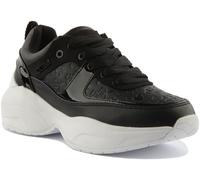 Guess Black White Masla Heart Embossed Womens Trainer Black White UK 3 - 8