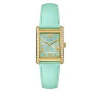 Guess Blue Leather Analog Watch, Green, One Size, Bonnie