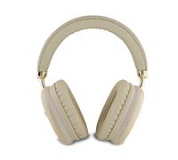 Guess Saffiano PU Leather with Metallic Triangle Logo Wireless Headphones Gold
