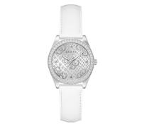 Guess BOA Women's Stainless Steel 32mm White Leather Watch 3 Bar Silver Dial GW0989L1