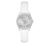 Guess BOA Women's Stainless Steel 32mm White Leather Watch 3 Bar Silver Dial GW0989L1