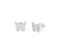 Guess Borboleta Women's Silver Crystal Butterfly Earrings JUBE06127JWRHT/U | Acotis - Stainless Steel / Crystal