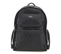 GUESS Boston Men's Backpack, 32 x 41 x 15 cm, Black, Faux Leather with Multiple Pockets and Adjustable Shoulder Straps