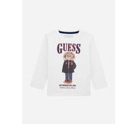 Guess Boys Long Sleeve Bear T-Shirt in White - White - 5 Yrs