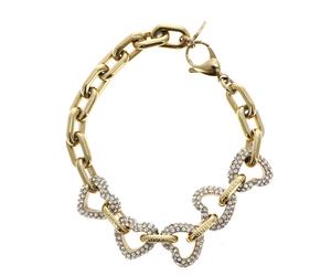 GUESS bracelet Beloved Multi Pave Hearts Bracelet S Yellow Gold