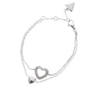 GUESS bracelet Beloved Two Hearts Double Bracelet S Rhodium