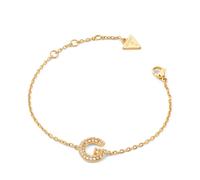 Guess Jewellery Guess G Crystal G Coin Pave Gold Tone Adjustable Slider Bracelet 1cm, 12 - 24cm