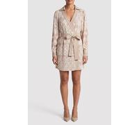 GUESS Britney Wrap Ls Shor Geometric Monogram B size 44 | Shirt Dresses Outlet | Women 44