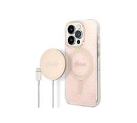 Guess Bundle Case for iPhone 14 Pro Max 4G and15W Wireless Charger