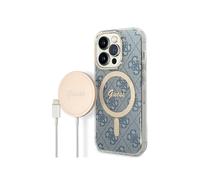 Guess Bundle Case for iPhone 14 Pro Max 4G and15W Wireless Charger