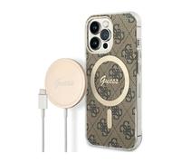 Guess Bundle Pack Case 4G For Magsafe Brown Gold - iPhone 13 Pro