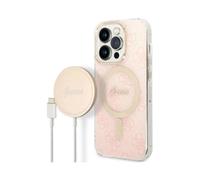 Guess Bundle Pack Case 4G For Magsafe Pink Gold - iPhone 14 Pro