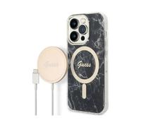 Guess Bundle Pack Case IML Marble For Magsafe Black Gold - iPhone 14 Pro Max