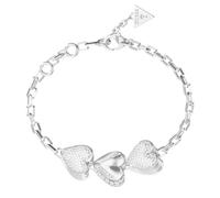 GUESS By Your Side 13mm Heart Pave Bracelet Rhodium silver-coloured