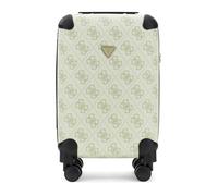 GUESS Cabin Suitcase with Swivel Wheels, Logo Design, Beige and Black, Hand Luggage
