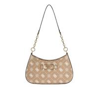 GUESS Carrie Logo Top Zip Shoulder Bag Biscotti Logo beige