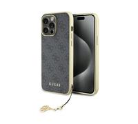 Guess Case 4G Charms Collection Gray - iPhone 15 Pro Max