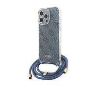 Guess Case Crossbody Cord 4G Print Blue - iPhone 15 Pro Max