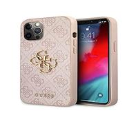 GUESS Case for iPhone 12/12 Pro 6.1 Inch GUHCP12M4GMGPI Pink 4G Big Metal Logo