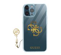 Guess Case for iPhone 12 Pro Max Bi-material 4G Charms Logo, Golden