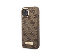 Guess Case for iPhone 13 PU 4G Metal Plate, Brown