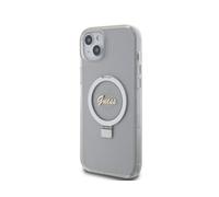 Guess Case for iPhone 15 Plus TPU Ring Stand, Transparent
