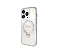 Guess Case for iPhone 15 Pro Max TPU Ring Stand, Transparent