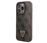 Guess Case for iPhone 15 Pro Triangle Diamond 4G, Brown