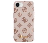 Guess Case for iPhone 16th Peony Print Embossed Script Logo, Light brown