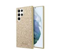 Guess case Glitter Flakes Metal Logo Gold - Galaxy S23 Ultra