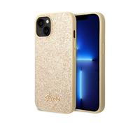 Guess case Glitter Flakes Metal Logo Gold - iPhone 14 Plus