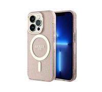 Guess case Glitter Gold MagSafe Pink - iPhone 14 Pro