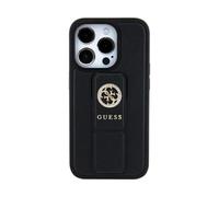 Guess Case Grip Stand 4G Saffiano Strass Logo Black - iPhone 15