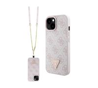 Guess Case GUHCP15SP4TDSCPP Crossbody 4G Metal Logo Pink - iPhone 15