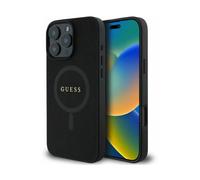 Guess Leather Saffiano Classic Logo Hardcase with MagSafe for iPhone 16Pro Black