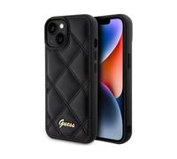 Guess Case Quilted Metal Logo Black - iPhone 15