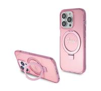 Guess Case Ring Stand Script Glitter MagSafe Pink - iPhone 15 Pro