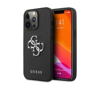 Guess Case Saffiano 4G Big Silver Logo Black - iPhone 13 Pro