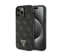 Guess cell phone case GUHCP15XPG4GPK 4G Triangle Metal Logo Black - iPhone 15 Pro Max