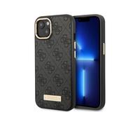 Guess cell phone case GUHMP14MU4GPRK 4G Logo Plate Black for Magsafe - iPhone 14 Plus
