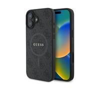 CG Mobile Guess GUHMP16SG4GFRK Case for iPhone 16 6.1 Inch Black Hard Case 4G Ring Classic Logo